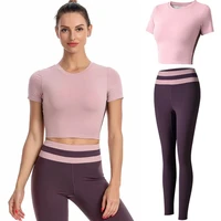 2piece sports sets women outfits yoga crop top high waist legging pants fitness sets workout sportswear gym clothing yoga suit