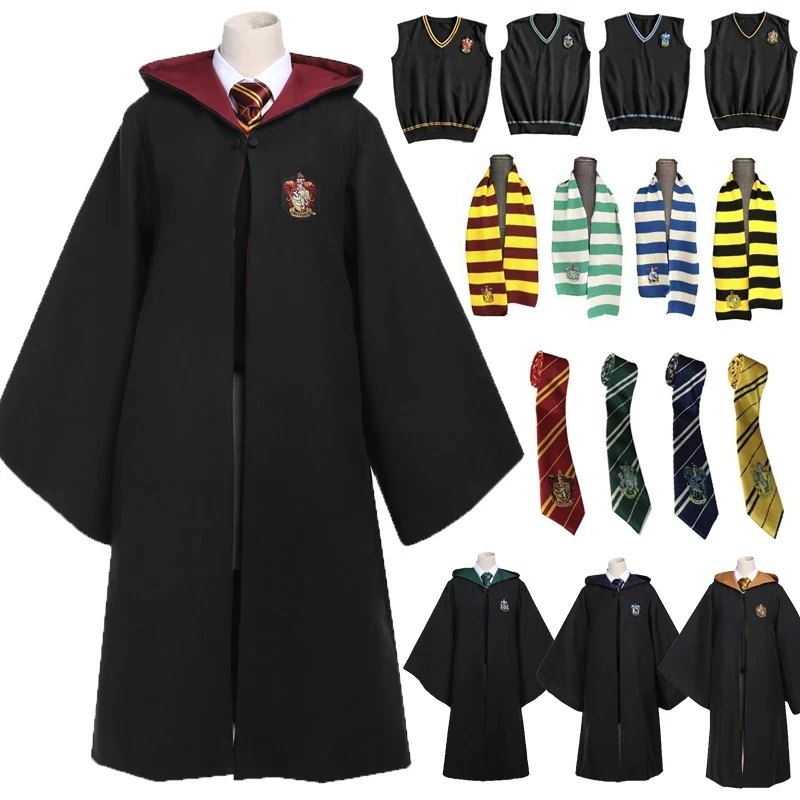 Мужской женский мужской костюм для косплея Поттера волшебный халат Плащ накидка