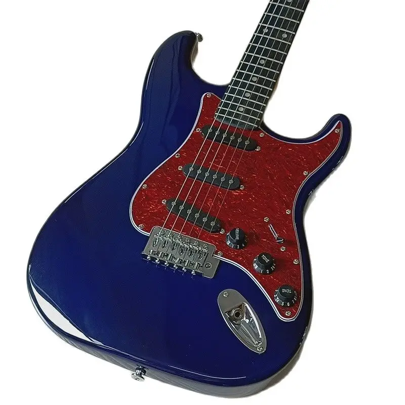 Электрогитара ST 6 струн корпус из липы 39 дюймов синяя глянцевое покрытие