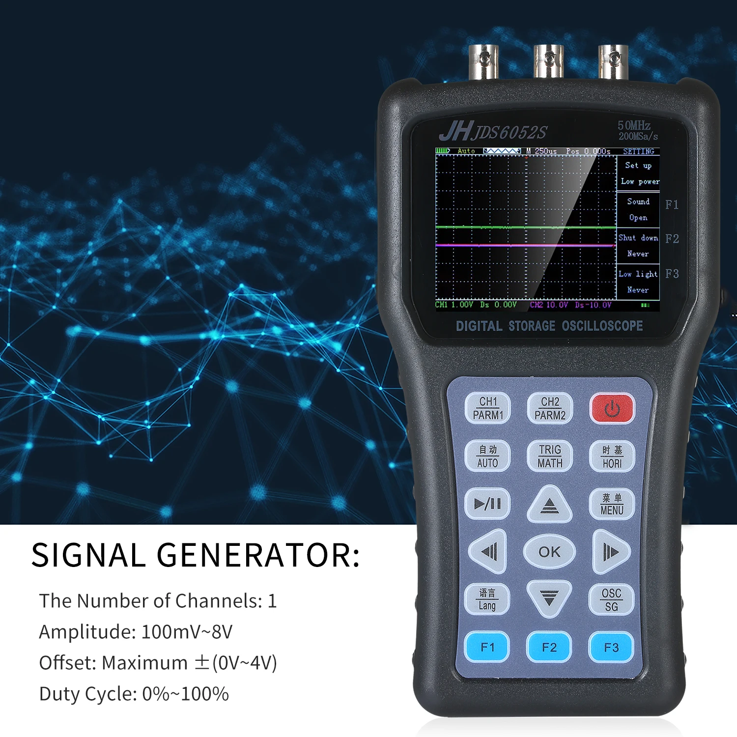 

2-в-1 осциллограф и функциональный генератор сигналов двухканальный осциллограф цифровой измеритель 2CH цифровой осциллограф