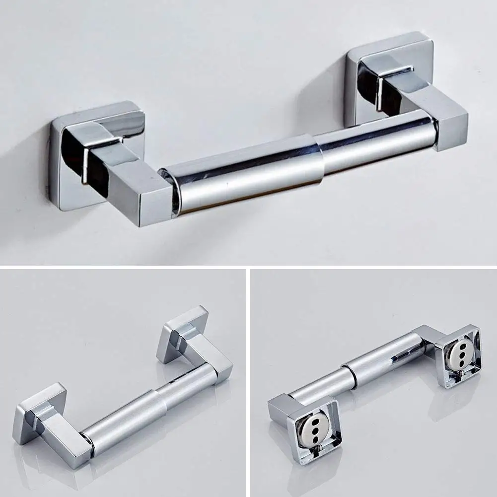 

Toilet Roll Holder Retractable Towel Tools Utensil Wall Mounted Roll Paper Bathroom Holder Chrome 20.5x14x4.5cm Paper Holders