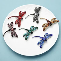 wulibaby smaller size crystal dragonfly brooches women 6 color classic beauty insects party office brooch pins gifts