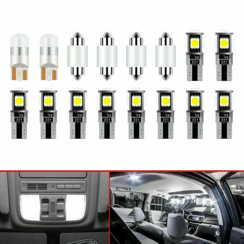 

License Plate Lights LED Bulbs Light Plate Spare Lights Trunk Vanity Mirror Lights White 16x