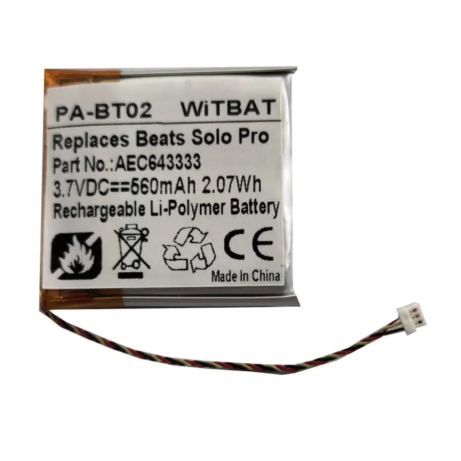 

TTVXO 560mAh Battery for Beats Solo Pro Bluetooth Headset Battery AEC643333