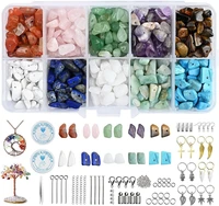natural stone beads box with accessories and tools irregular gemstones healing loose rocks for diy necklace jewelry making craft