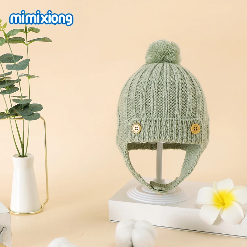

Spring Autumn Winter Baby Girls Boys Hats Soft Warm Warm Knitted Infant Bebes Solid Color Beanies Caps 0-18M Toddler Accessories