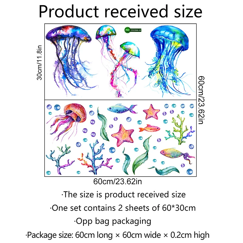 

1PC Cute 3D Ocean Sea Jellyfish Wall Stickers On The Wall children Kids Rooms Bathroom DIY Home Decor PVC Decals Decoration