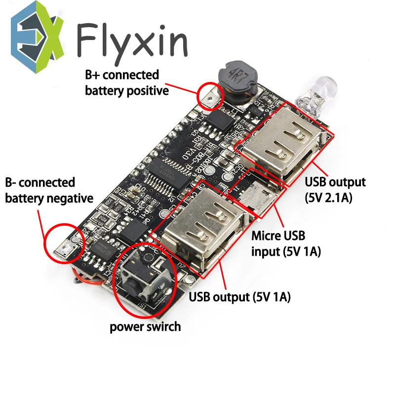Automatic Protection Dual USB 5V 1A 2.1A Mobile Power Bank 18650 Lithium Battery Charger Board Digital LCD Charging Module | Электроника