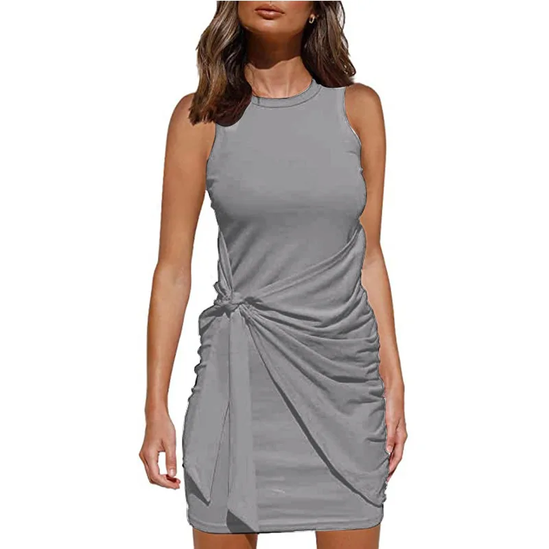 

Женское тонкое облегающее платье бодикон без рукавов Клубное вечернее вечерние трикотажные оболочка мини платье Повседневный жилет для де...