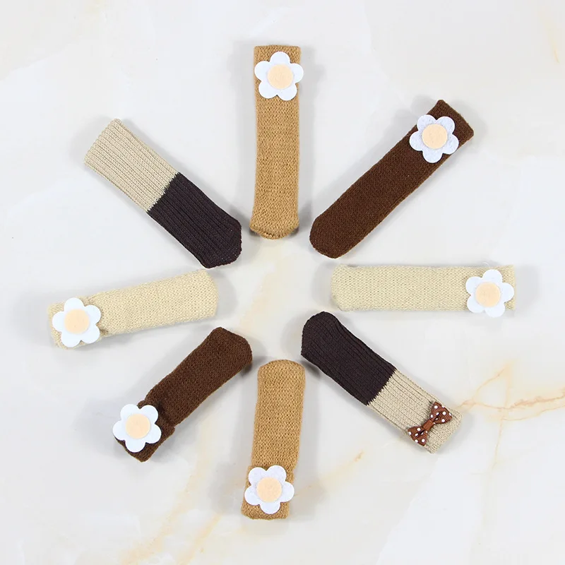 2 шт./4 шт. двойные Вязаные чехлы для ног носки защита пола нескользящий чехол