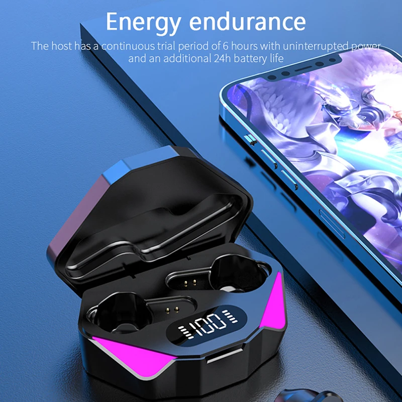 Новые игровые наушники Bluetooth беспроводные 5 0 TWS гарнитура со светодиодным