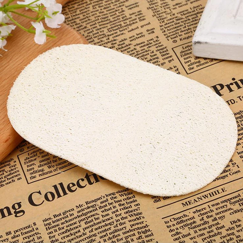 

Helpful Loofah Dish Towel Absorbant Sponge Dish Cloths Anti-oil Kitchen Tool