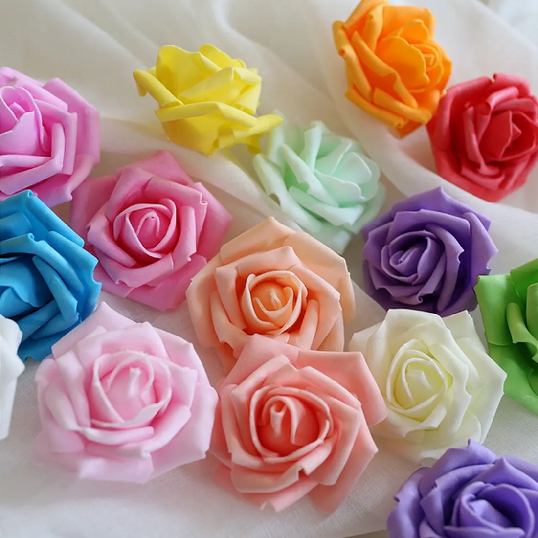 

10/20 Heads 6cm Artificial Foam Rose Flowers PE Flowers For Home Wedding Bride Bouquet Scrapbooking DIY Birthday Gift Supplies