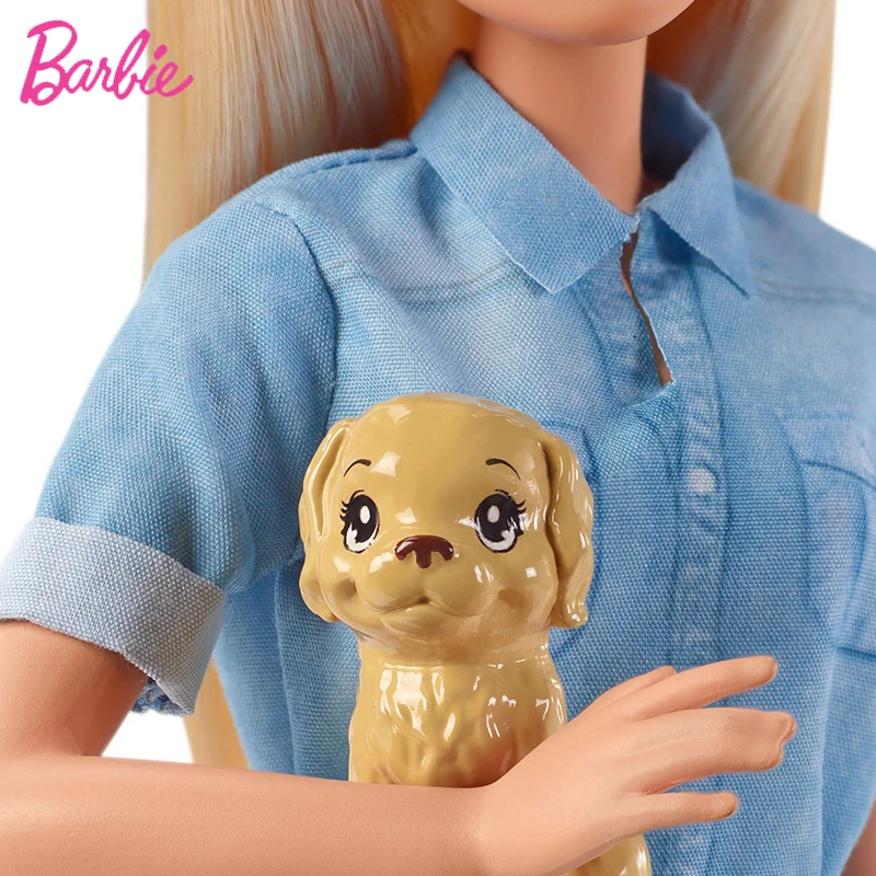 Барби дорожная кукла и аксессуары щенок костюм чемодан девушка игрушка длинные