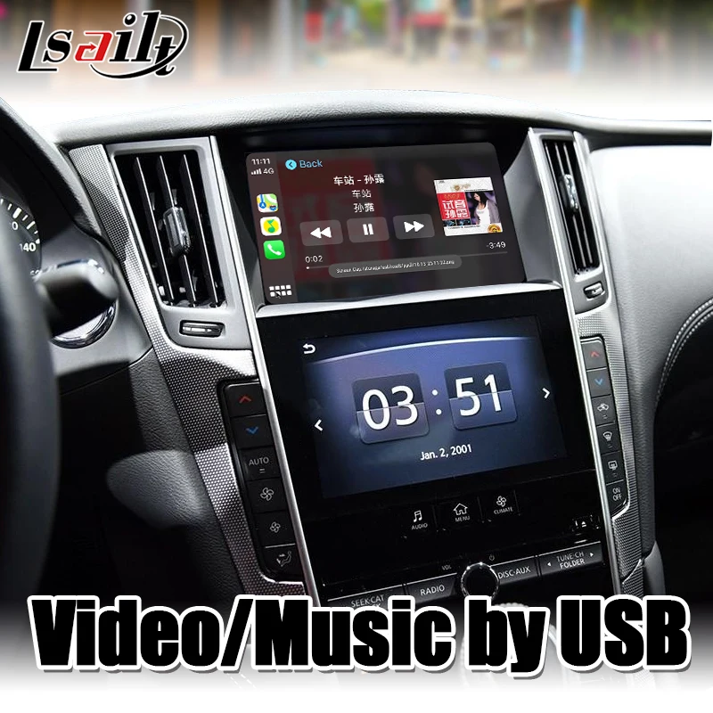 

Wireless CarPlay Interface for Infiniti Q50 Q60 2015.5-2020 with Android auto , youtue , wifi , videos input by Lsailt