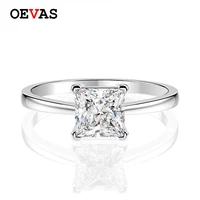 oevas 100 925 sterling silver simple 66mm high carbon diamond wedding rings for women sparking 5a zricon party fine jewelry