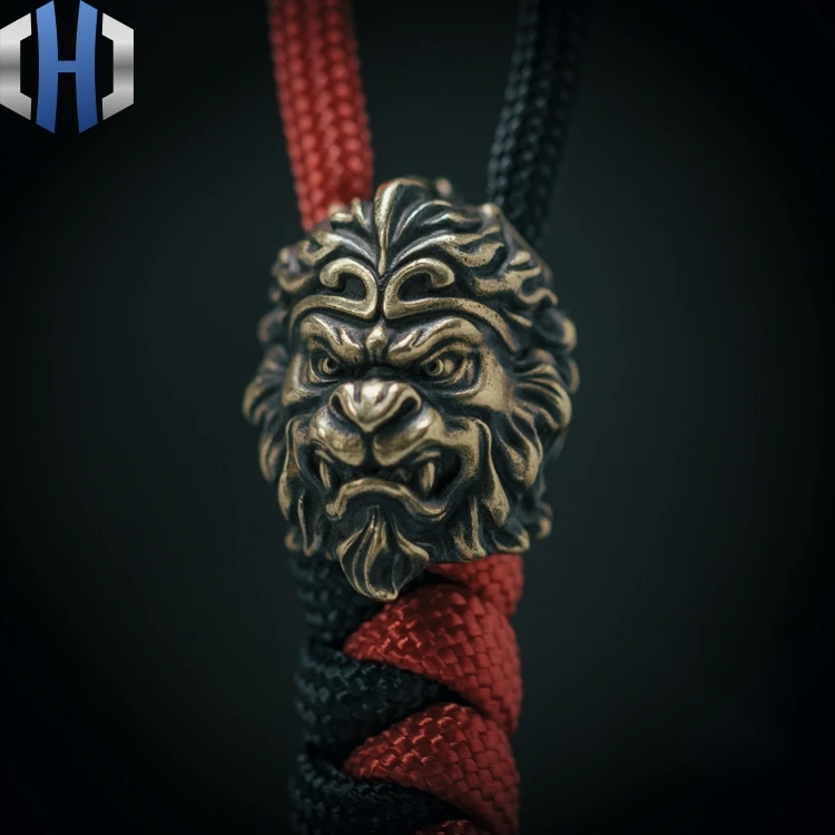 

Nightmare Sun Wukong Knife Beads Qi Tian Da Sheng Pendant Fighting Buddha EDC Monkey Keychain Survival Paracord Beads