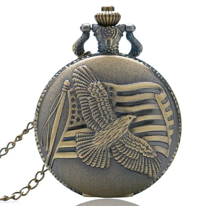 Винтажные бронзовые американские часы с флагом мужские и женские сувениры Peace