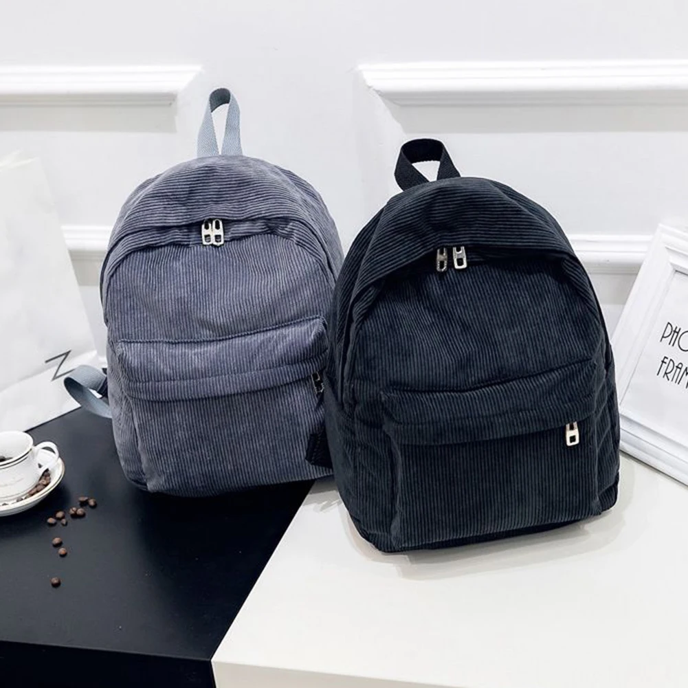 Fashion Corduroy Women Backpack Solid Color Casual Students School Bags Female Travel Large Capacity Shoulder Handbags Knapsacks xzxbbag women fashion bucket hasp shoulder bags female casual crossbody pouch girls solid large capacity case students handbags