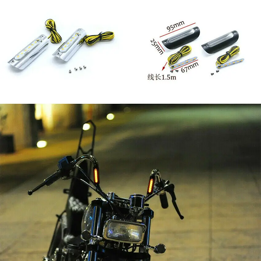 

22/25mm 1" Waterproof Bar Light Turn Signal LED Universal Handlebar