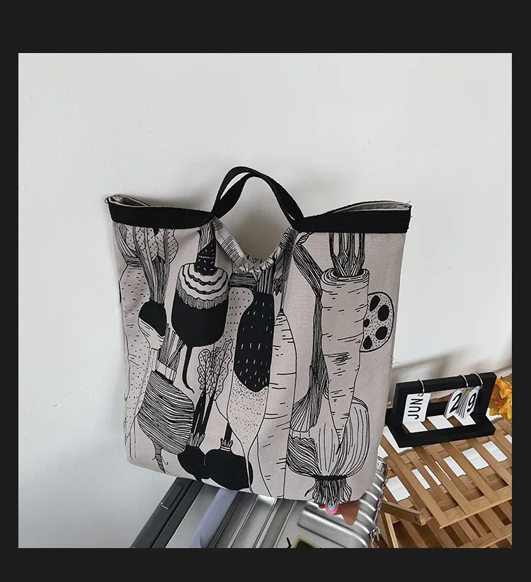 

Новинка Осень 2021, большая сумка для покупок в ленивом стиле ins, индивидуальная Холщовая Сумка для покупок с художественной росписью граффит...