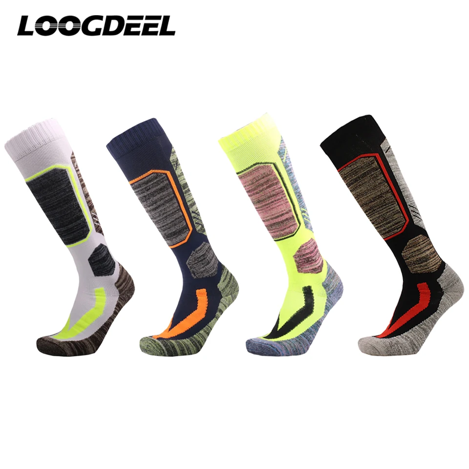 Зимние теплые длинные лыжные утепленные носки looggolf мягкие износостойкие унисекс