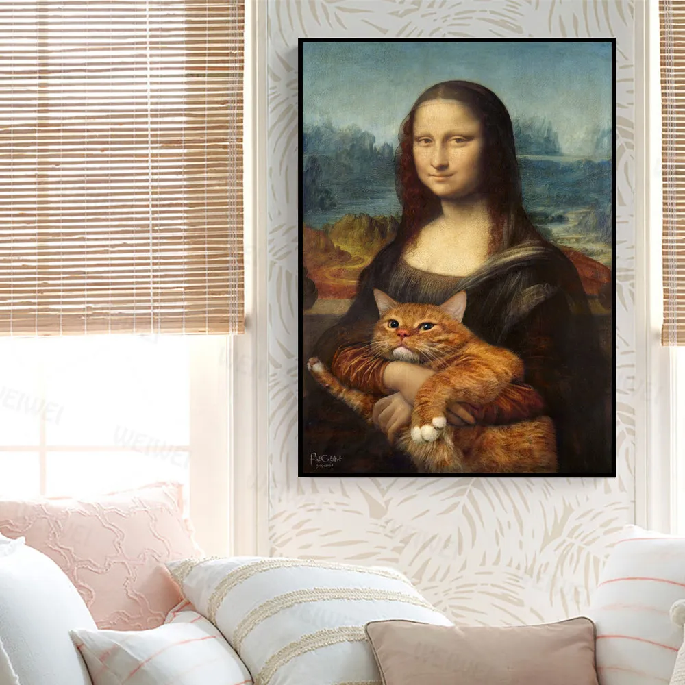 Картина на холсте в скандинавском стиле эпохи Возрождения ретро Мона Лиза