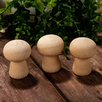 10pcs natural unfinished wooden peg doll bodies wood mushroom head shape unfinished diy decoration for arts crafts