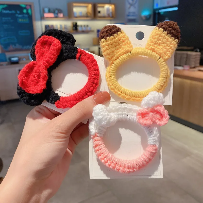

Cute Knitting Elastic Hair Bands Girls Hair Styling Tools Hair Accessories Hair Ring Head Rope Headdress Barrettes Hair Wear