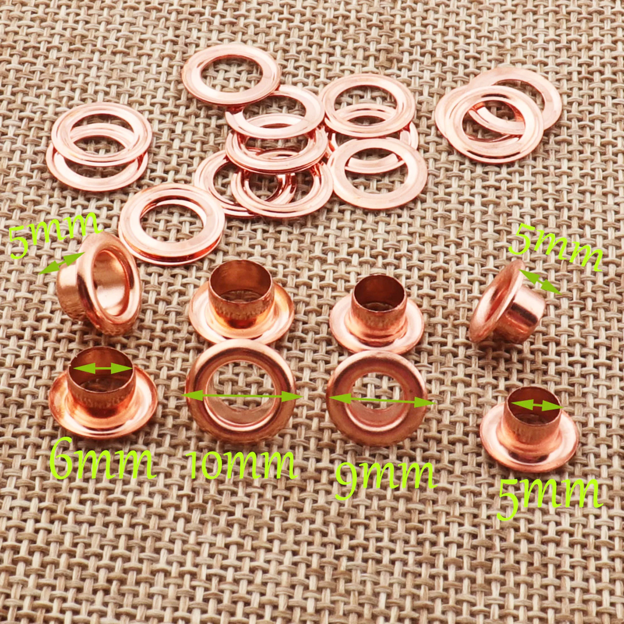 Металлические люверсы из розового золота 100 комплектов с шайбами диаметр