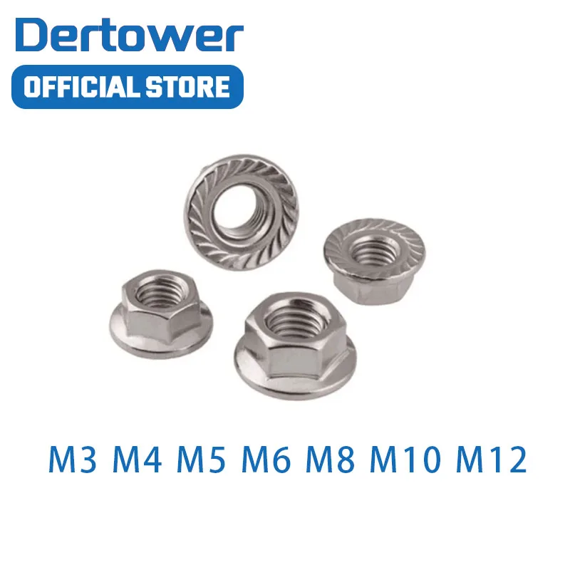 

DIN6923 M3 M4 M5 M6 M8 M10 M12 304 Stainless Steel Hexagon Flange Nuts Pinking Slip Locking Lock Nut