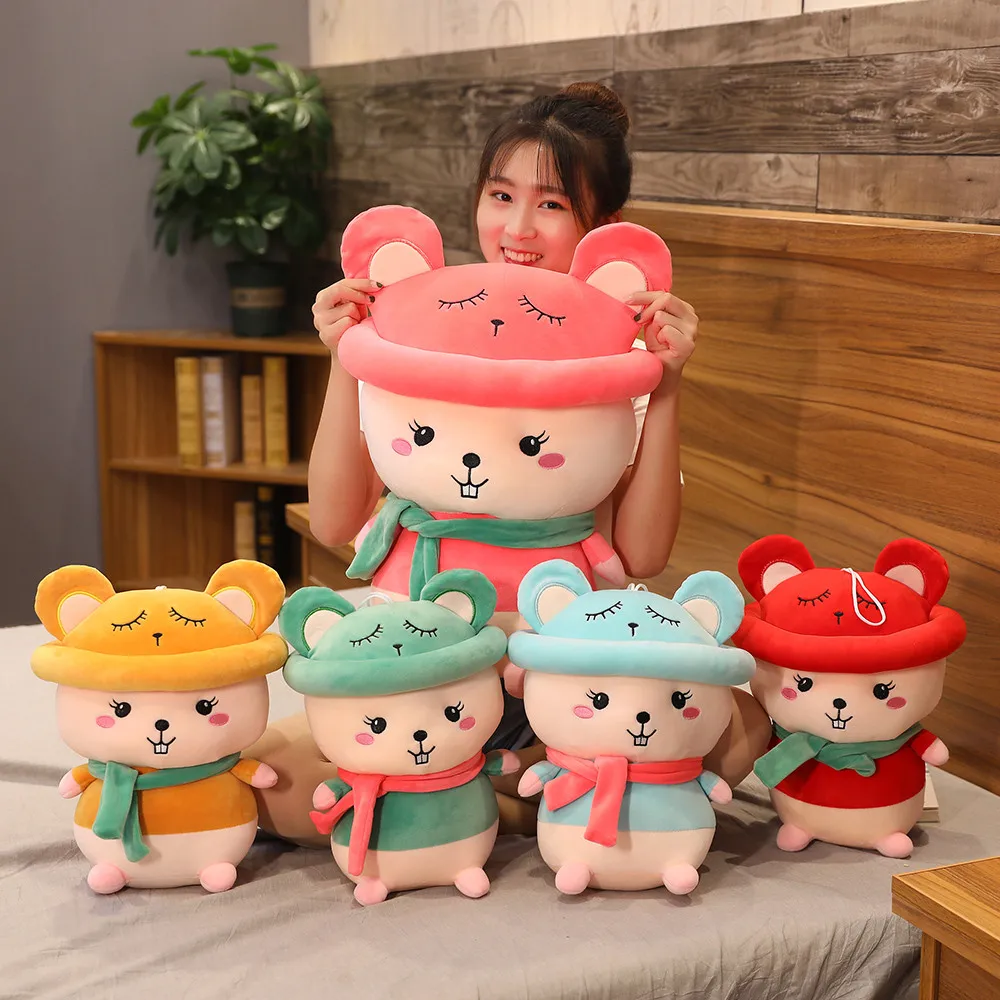 2020 новый год Китайская традиционная красная мышь Набивная игрушка с сумкой для