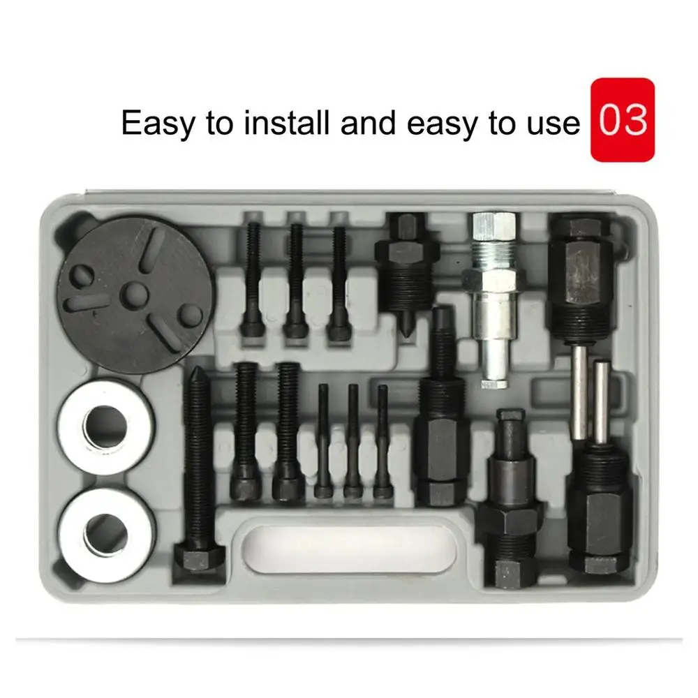 

23pcs/set Auto Air Conditioning Repair Tool Compressor Air Conditioning Clutch Bearing Disassembly Tool Color Random
