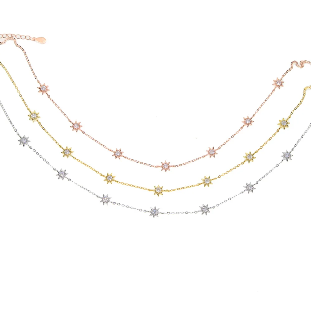 Женское многослойное ожерелье из стерлингового серебра 925 пробы изысканный