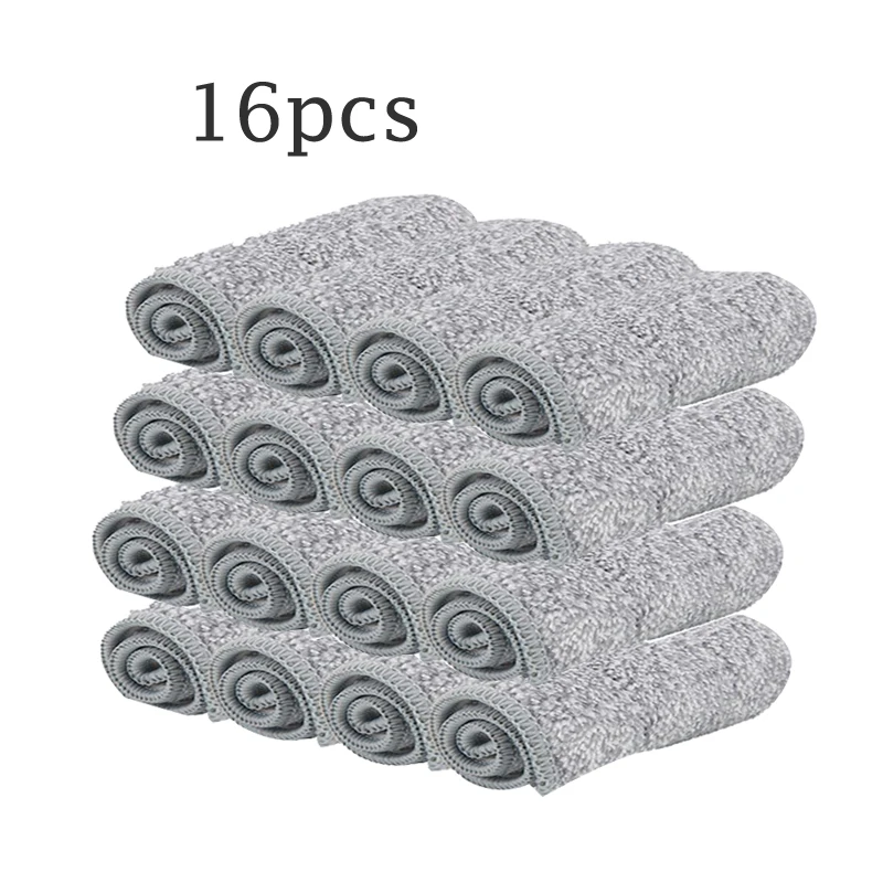 Only 16pcs Mop pads Тряпка для швабры с ведром без ручного отжима Швабра самовлажная и Очищающая система Химчистка микрофибра Швабра для пола - Цвет: Only 16pcs Mop pads