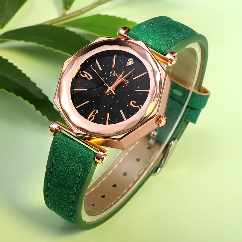 Женские модные элегантные часы GoGoey романтичные с изображением звездного неба
