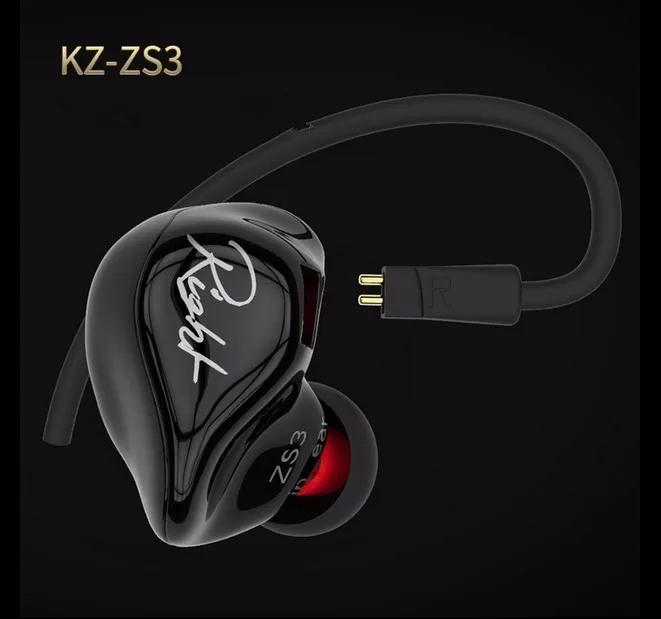 Новое поступление KZ ZS3s Hifi спортивные наушники-вкладыши Динамический драйвер шумоподавление гарнитура с микрофоном сменный кабель