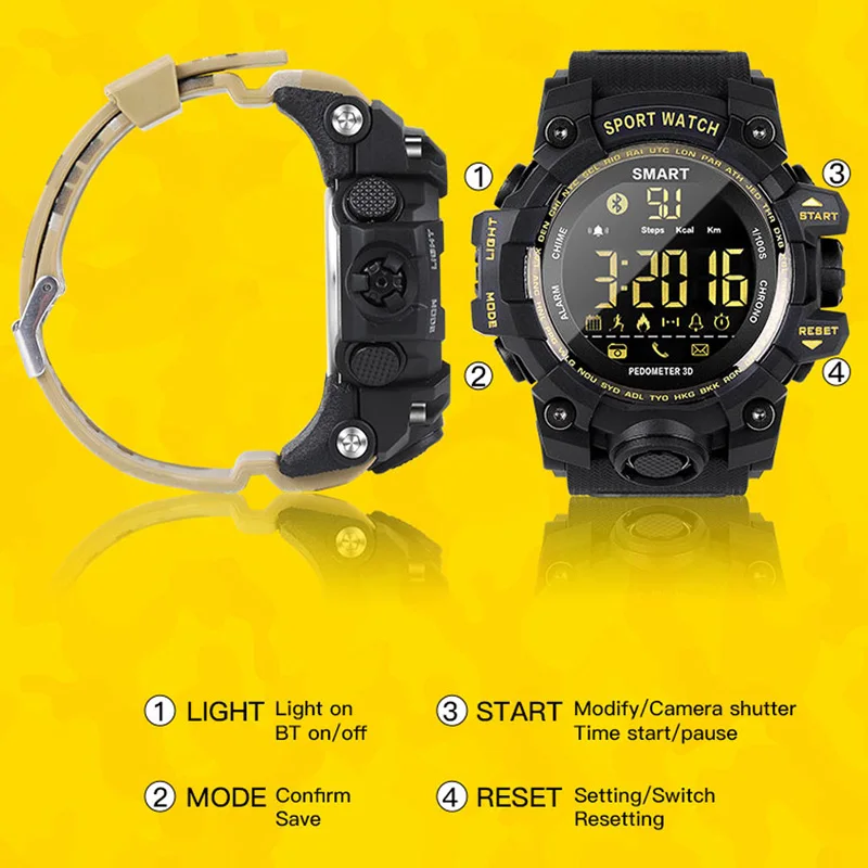 Водонепроницаемые спортивные Смарт часы EX16S камуфляжные уличные умные с