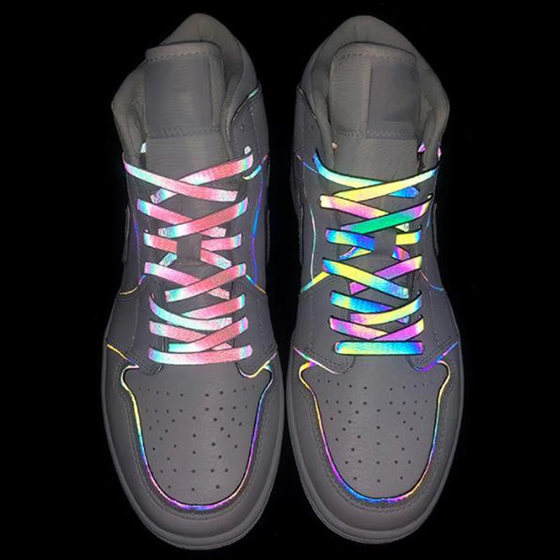 

120/140/160cm Holographic Reflective Shoelace Rope Women Men Glowing In Dark Shoe Laces For Sneakers Sport Shoes Rope Bootlaces