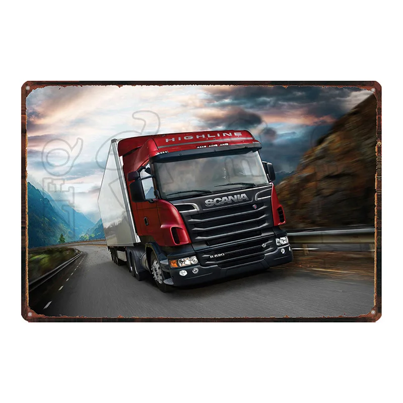 【YZFQ 】винтажные знаки металлический грузовик Scania гаражные постер на стену для