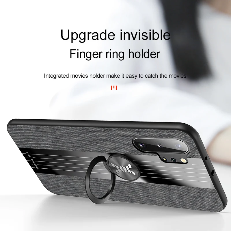 For Samsung Galaxy Note 10 Plus Cover Case Matte Fabric Magnetic Bracket Back Case For Note 8 9 10 Lite Note 20 Ultra Case Coque