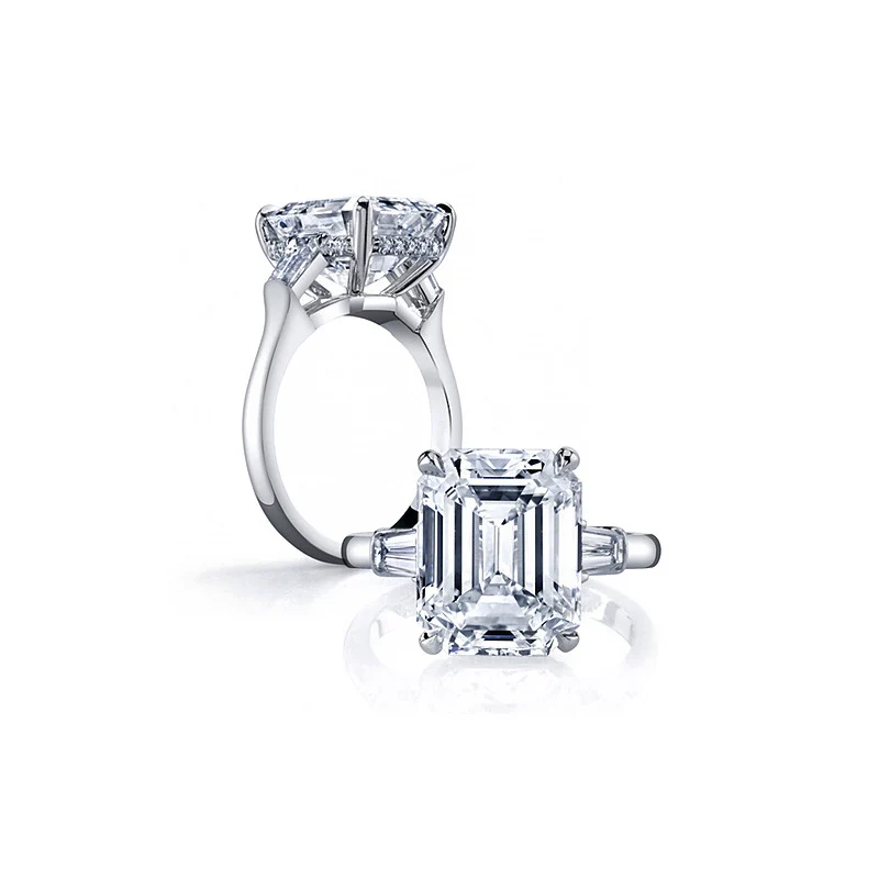 Обручальное кольцо из серебра 925 пробы с фианитом 4 карата|wedding band ring|band ringstone rings for
