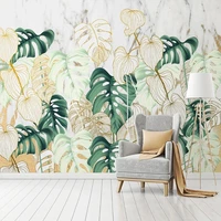 custom mural wall wallpaper modern hand painted 3d tropical plant leaves living bedroom room tv background papel de parede