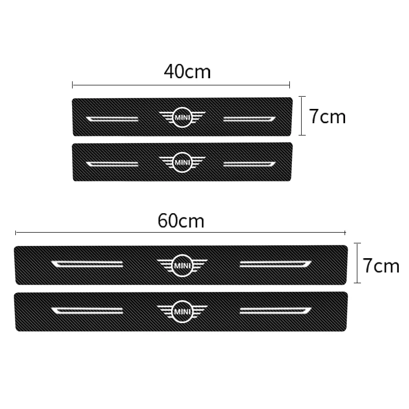 

4Pcs Car Door Threshold Sill Protective Stickers For Mini Cooper S R50 R52 R53 R55 R55 R55 R56 R57 R58 R59 R60 Auto Accessories