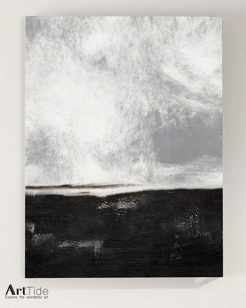 

Minimalist painting on canvas Black and White Painting abstract oversize wall art black white art canvas black white on canvas