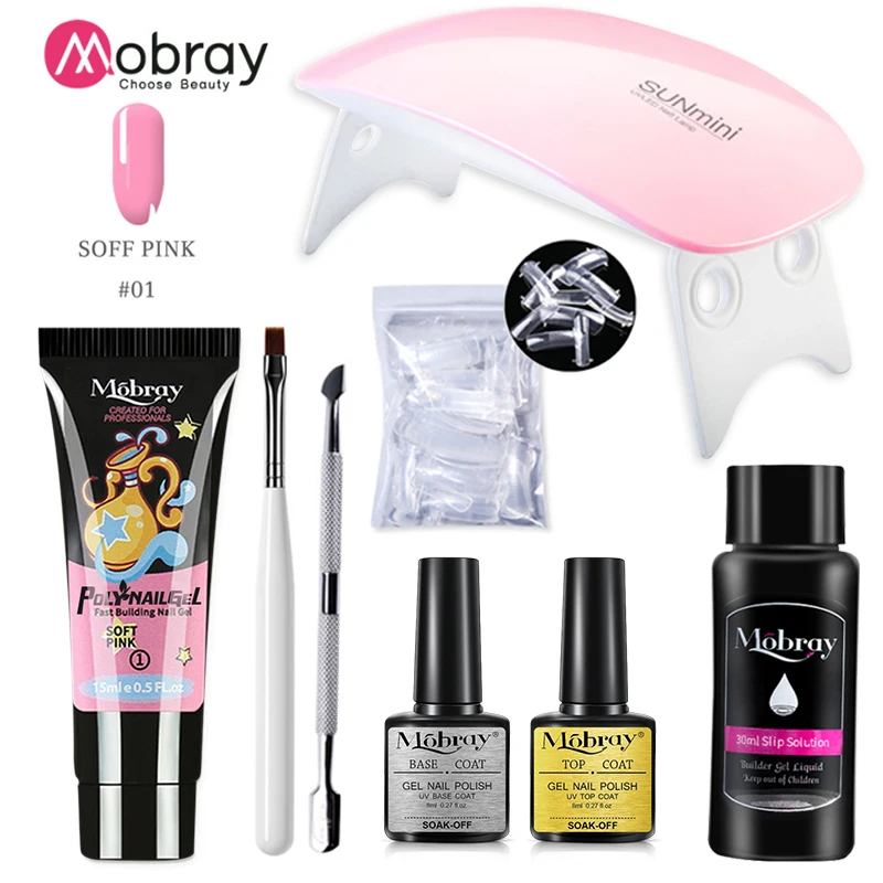 

Mobray Poly Nail Gel Extension Nail Kit All For Manicure Set Acrylic Solution UV/LED Building Gel Polish For Nail Art Design