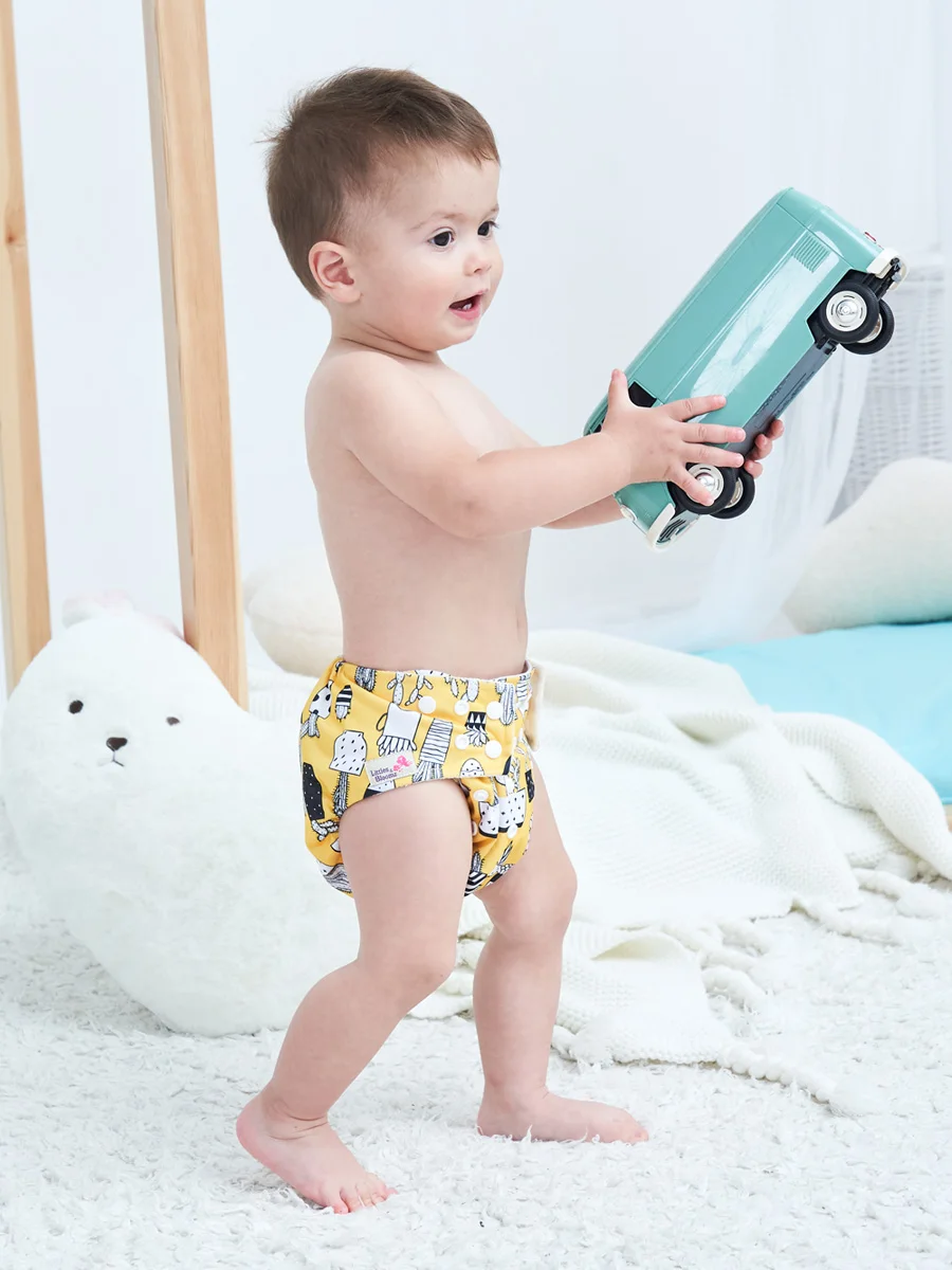 [Littles &amp Bloomz] 5 шт./компл. детские моющиеся многоразовые подгузники из натуральной