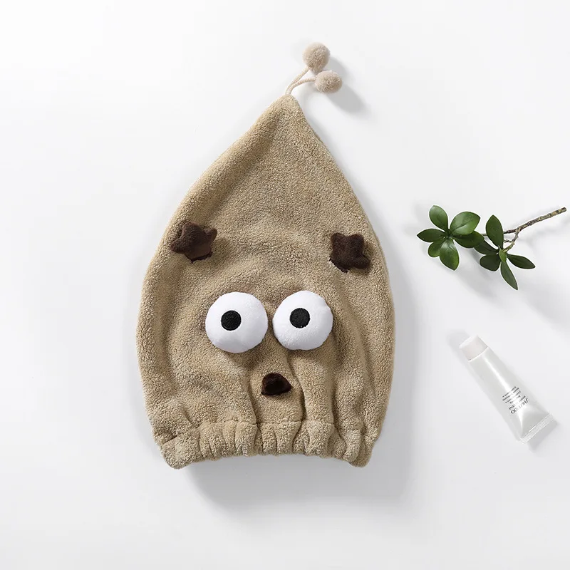 

Coral Velvet Cartoon Animal Dry Hair Cap Cute Absorbent Shower Cap Adult Dry Hair Cap Hair Towel Wholesale