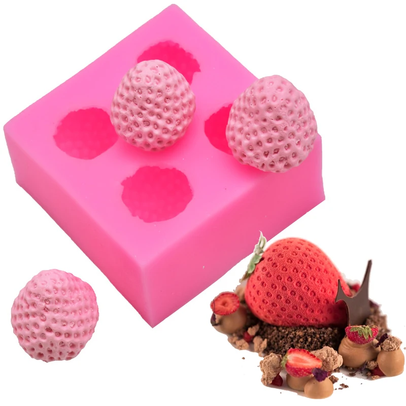 Силиконовые 3D формы в форме клубники форма для фруктового торта помадки