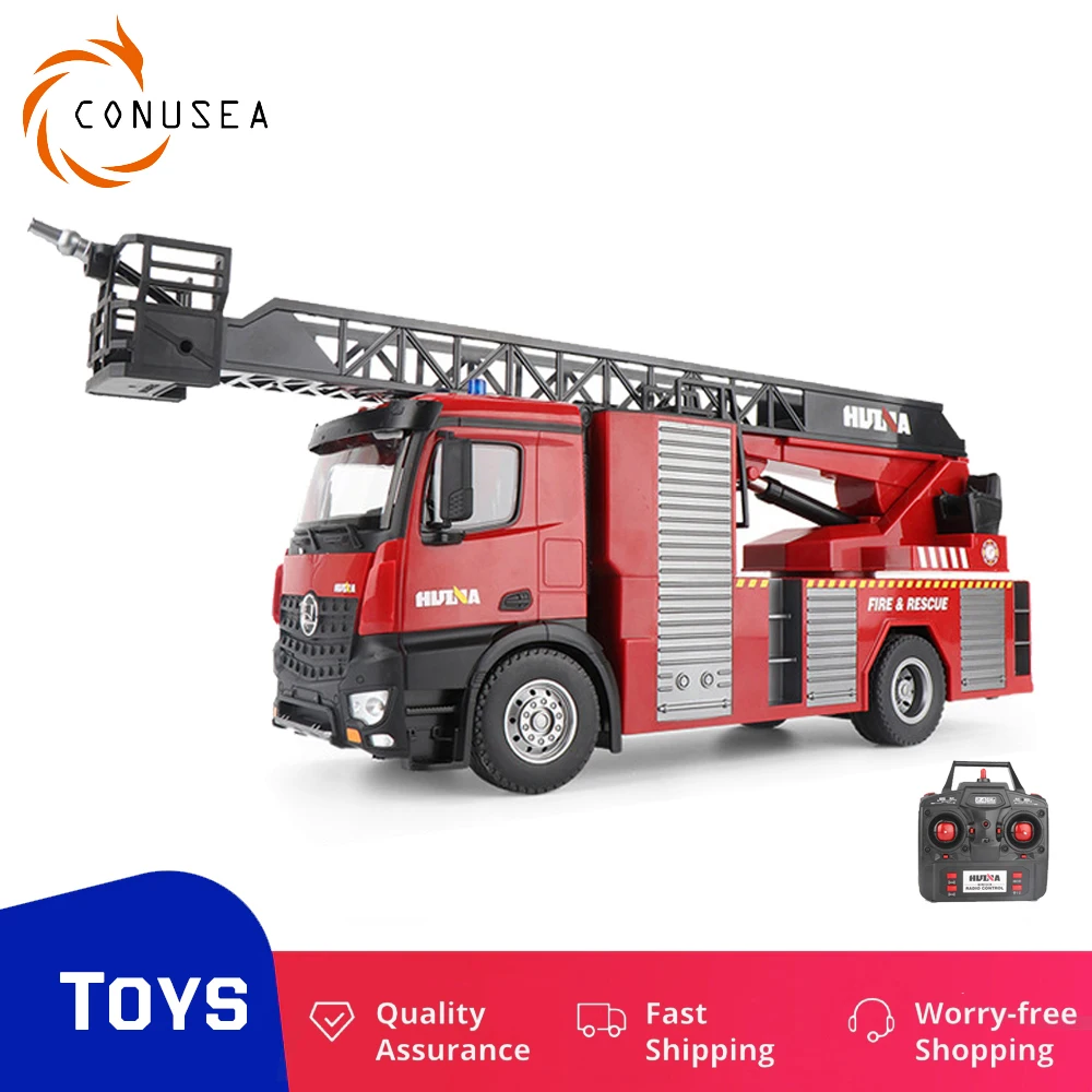 

1:14 HUINA RC Fire Truck 22 Channels Electric Car Model Engineering Vehicle with Working Water Spra and Squirts Toys for boys